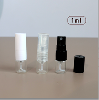 Vente en gros de flacons de parfum en verre vides, mini, cylindriques, ronds, de 1 ml, petits atomiseurs, échantillons, flacons de test