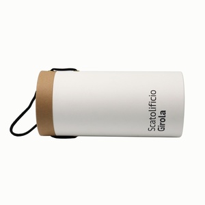 Recyclable Elegant Custom Logo White Cardboard Paper Tube Packaging with Rope for Clothing <b>Garments</b> Pants Shirts Storage - Product Image 3