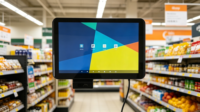 Kios Pemeriksa Harga Dinding Supermarket 10.1" Android Pemindai Kode QR 2D