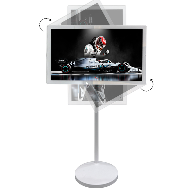 21.5 Inch Portable TV 4G +128G 8-core CPU Smart Touch Screen TV with Built-in 8MP Webcam and Battery Android TV on Wheels