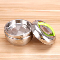 Boîte à lunch en acier inoxydable double couche Cute Eco-Friendly Freshness Conservation 2 compartiments Dual Tier Bento Food