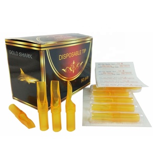 เข็ม<span class=keywords><strong>สัก</strong></span>ลายแบบใช้แล้วทิ้งปลายพลาสติกยี่ห้อ YABA Wholesale Golden Shark - Product Image 1