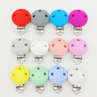 Support de sucette rond en silicone pour bébé, clips de sucette, anneaux de dentition pour nourrissons, sans BPA - Grande Vente