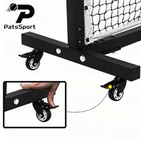 Red de Pickleball RTS PatsSport de Tubo Galvanizado Reforzado de 22 pies con Ruedas Portátiles y Tensor Ajustable para Torneos en Interiores