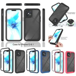 Dual Layer Heavy Cover TPU+ PC Shockproof Phone Case For iPhone 12 pro max 2 in 1 bumper phone cover for iphone 12