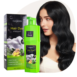 Augeas Champú Tinte para el Cabello Negro Herbal Care Sin Amoníaco Semipermanente Para Hombres y Mujeres 200ml - Product Image 2