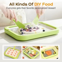 Kit de fabrication de crème glacée roulée, plaque de congélation instantanée avec 2 spatules, pour la préparation de yaourts glacés et de crèmes glacées maison