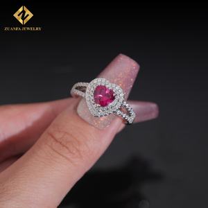 Anillo de Diamantes VVS en Forma de Corazón de 6.5*6.5mm, Conjuntos de Joyería de Lujo para Bodas, Anillo para Mujer - Product Image 5