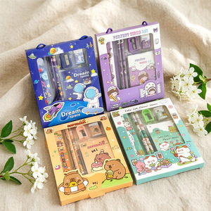 Juego de 6 Piezas de Papelería con Diseño de Capibara de Dibujos Animados, Borrador Kawaii, Sacapuntas, Útiles Escolares para Niños y Estudiantes - Product Image 1