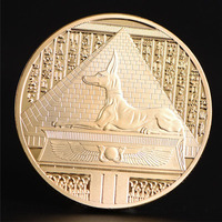 El Dios de la muerte chapado en oro de Egipto, Protector de la muerte, monedas conmemorativas egipcias de Anubis