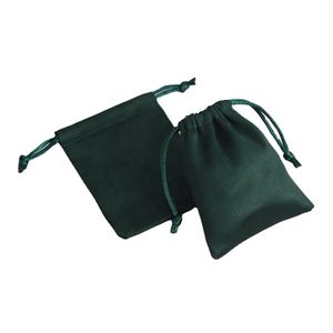 Grandi borse in velluto morbido organico con <span class=keywords><strong>maniche</strong></span> a ventaglio nero coulisse in velluto verde per gioielli e regali Logo personalizzato riciclabile - Product Image 1