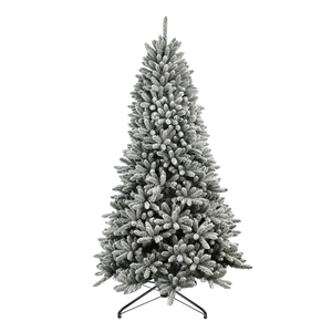 Exterior 7 pies flocado Pe Pvc árbol de Navidad con soporte de árbol de Navidad con adornos - Product Image 1