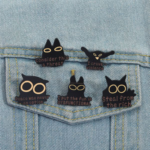 私は暴力エナメルピン面白い反社会的引用ブローチはこれを脅威バッジジュエリー卸売と考えています - Product Image 1