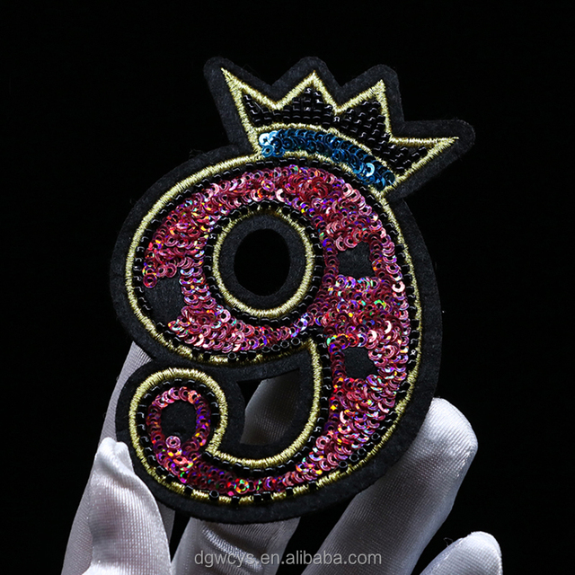 Eco-Friendly Handmade Bead Logo Iron Patches Beads Rhinestones Canvas Fabric Custom Colors Hat Sew Embroidery Patch with Sequin