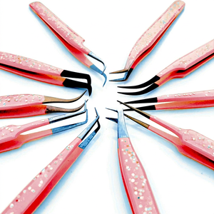 Juego de Pinzas para Pestañas Crystal Edge, Tipos de Punta Mixtos, con Brillo Azul, Antiestáticas, de Acero Inoxidable, Herramientas para Extensión de Pestañas, Listas para Enviar - Product Image 1