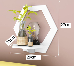 Support mural en bois sans perçage <span class=keywords><strong>pour</strong></span> fleurs, panneau suspendu <span class=keywords><strong>pour</strong></span> salon, étagère de rangement <span class=keywords><strong>pour</strong></span> sacs, décoration de chevet - Product Image 3