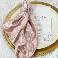 Serviettes en velours écrasé de haute qualité pour la table à manger, serviettes de table pour hôtel, mariage, fête