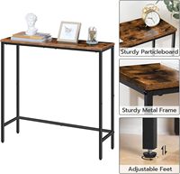 Consola ajustable de estilo moderno, mesa de sofá, Panel de madera con diseño de metal fino para sala de estar, uso doméstico, detrás del sofá
