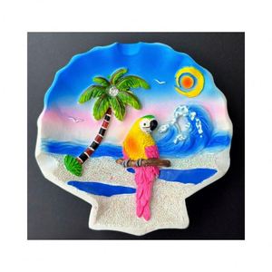 Cenicero de Resina Personalizable para Mesa, con Forma de Concha Inspirada en la Playa, Logotipo Oceánico Personalizado para Turistas y Mayoristas - Product Image 1