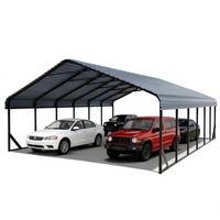 Garage portable en métal de 20x30 pieds |   Structure de toit en acier galvanisé robuste, imperméable, protection UV, design moderne