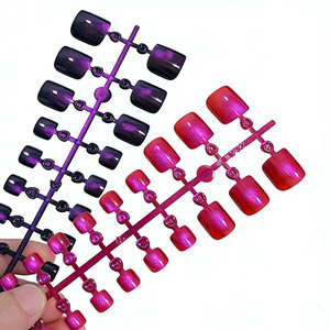 30 <span class=keywords><strong>Uñas</strong></span> Postizas de Ojo de Gato para los <span class=keywords><strong>Pies</strong></span>, Cortas <span class=keywords><strong>y</strong></span> Cuadradas, Tiras de <span class=keywords><strong>Uñas</strong></span> Pintadas a Mano, Removibles, para Mujer - Product Image 1