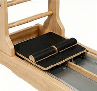 Lit à Échelle Pilates en Bois de Hêtre Double Rail Coulissant Multifonctionnel pour Yoga Gym et Sculpture du Corps
