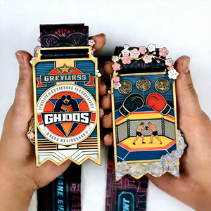 เหรียญรางวัลกีฬา<span class=keywords><strong>มวย</strong></span>ปล้ำและมวยแบบกำหนดเอง 3 มิติ เหรียญรางวัลการแข่งขันศิลปะการต่อสู้แบบปรับแต่งได้ - Product Image 1