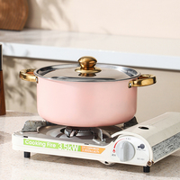 Ensemble de casseroles en acier inoxydable de haute qualité, 5 pièces, avec couvercles, ensemble de casseroles de cuisine colorées personnalisées pour la vente en gros, source d'usine