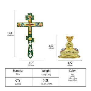 HT 26,5cm Russisch-orthodox staand kruis orthodox kruisbeeld met IC XC emaille verguld legering kruisbeeld voor thuis gebedskamer - Product Image 6