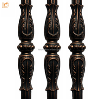 Balustre en fer forgé pour garde-corps d'escalier, design classique moderne, intérieur, carré, rond, noir, antique, partie de garde-corps en métal