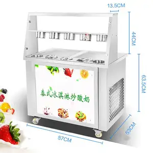 Máquina para hacer rollos de helado, máquina para hacer helados fritos de yogurt