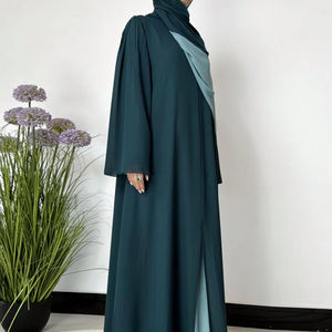 Conjunto de Abaya de Lujo Modesto ODM Dubai con Hiyab y Burqa a Juego - Elegante Ropa Musulmana Antiarrugas para Ramadán - Product Image 1