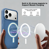 Coques de téléphone portable en cuir PU de style professionnel, personnalisables, anti-traces de doigts, magnétiques, compatibles avec la charge sans fil et antichoc, pour la vente en gros