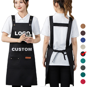 0717 Unisex Adjustable Waist <b>Kitchen</b> <b>Apron</b> Custom Logo Embroidery Waterproof Work Chef Cooking Waitress Restaurant Apparel - Product Image 2