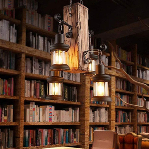 <span class=keywords><strong>Suspension</strong></span> Industrielle <span class=keywords><strong>Vintage</strong></span> en Bois Rétro Loft Lanterne Lustre Lumières Décor Bar <span class=keywords><strong>Suspension</strong></span> Luminaire - Product Image 3