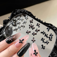 Breloques pour ongles Y2K Punk Cross - Accessoires d'art des ongles en alliage métallique et strass pour Halloween