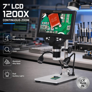 Microscopio electrónico portátil para soldar, G1200, 7 pulgadas, 12MP, 1-1200X, digital, HD, Lcd - Product Image 1