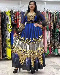 Bán Buôn Kích Thước Lớn Abaya Dubai Hồi Giáo Ăn Mặc Phụ Nữ Casual Phi In Kitenge Thiết Kế Truyền Thống Ăn Mặc