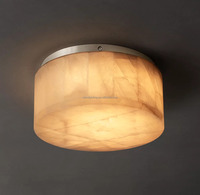 Plafonnier moderne en albâtre cylindrique avec base en acier, lampe de plafond pour chambre à coucher, couloir, salle de bain, décoration intérieure