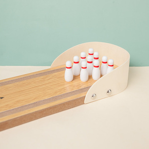 Mini Bowling gioco portatile in legno per bambini pratica <span class=keywords><strong>abilità</strong></span> di allenamento gioco Desktop - Product Image 5