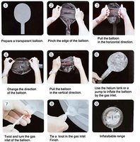 Ballon transparent gonflable avec LED, autocollant, à hélium, pour anniversaire, saint valentin, Bobo, mariage, lumière à l'intérieur