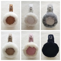 Couvre-oreilles en laine naturelle douce, protection contre le froid extérieur en fourrure de mouton véritable, cache-oreilles en fourrure de mouton véritable pour l'hiver