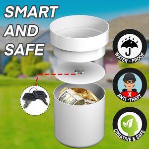 Cassaforte a Vaso da Fiori in Acciaio con Serratura a Chiave per <span class=keywords><strong>Giardino</strong></span>, Contenitore <span class=keywords><strong>Segreto</strong></span> di Sicurezza per Esterni - Product Image 4