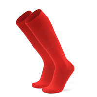 Respirant Classique Plein Polyester Durable Couleur Unie Sur Le Mollet Tube Coussin Bas Chaussettes De Football