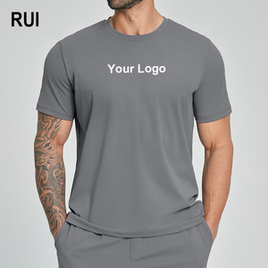 RUIQUWIN Vente en gros 2026 T-shirt décontracté d'été pour homme, à manches courtes, col rond, respirant, séchage rapide, tricoté, pour la gym et le sport - Product Image 1