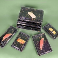Plateau en plastique durable pour servir des sushis, idéal pour les restaurants japonais et l'usage domestique, bols et assiettes en plastique, boîte à sushis