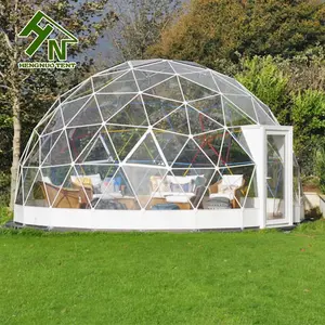 6M Luxe Glamping Geo Clear Dome Luifel Tent Met Badkamer Geodetische Tent Voor Resort