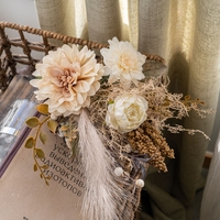 CF02053 Fleurs Artificielles Dahlia Pampas Herbe Bouquet Arrangement Floral Pour La Maison Cuisine Ferme Table À Manger Centres De Table