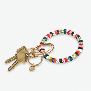 Boho Handmade Crochet Beaded Wristlet Keyring DIY Custom Color Bangle Bracelet Key Holder Women <strong>Bag</strong> <strong>Charm</strong> - Product Image 5
