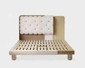 Lit pour enfants, lit amusant en forme de biscuit pour garçons, lit en bois de taille standard, lit moderne pour chambre à coucher, lit mobile pour garçons et filles - Product Image 5